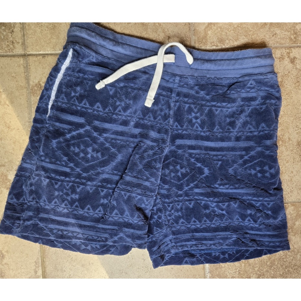 Chubbies Mens Terry Fleece 7" Shorts Sweat Aztec Lounge Wear Blue Size Small EUC